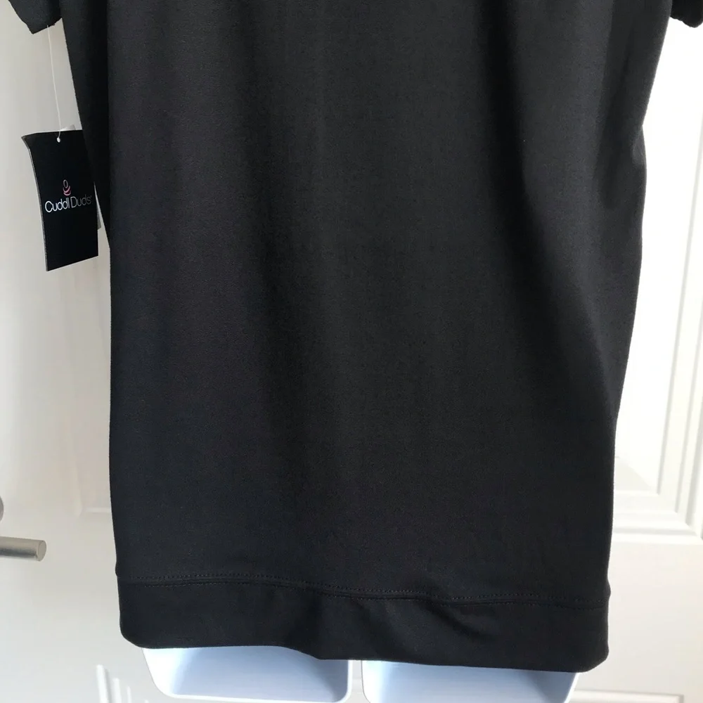 Cuddl Duds Brand solid black v-neck ss soft & stretchy tee top in size XS NWT - Picture 11 of 13